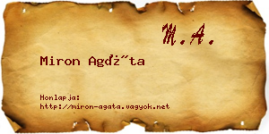 Miron Agáta névjegykártya